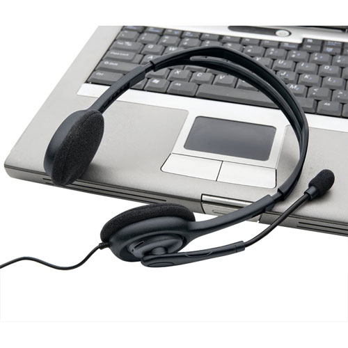 Casque d'écoute à suppression du bruit avec prise auxiliaire 3,5 mm H111 de Logitech - Noir