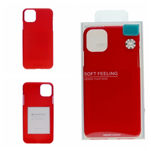 TopSave Goospery Soft Feeling Jelly Silky Slim Bumper Coque pour iPhone 14 Pro, rouge