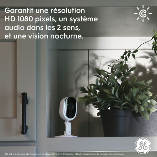 GE Cync Wired Indoor 1080p Full HD IP Camera - White