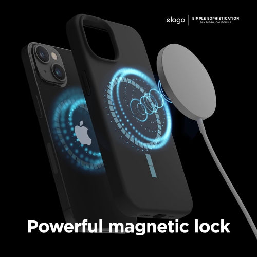 elago Magnetic Silicone Case Compatible with MagSafe iPhone 14 Plus 6.7 inch - Built-in Magnets, Compatible with All MagSafe Accessories