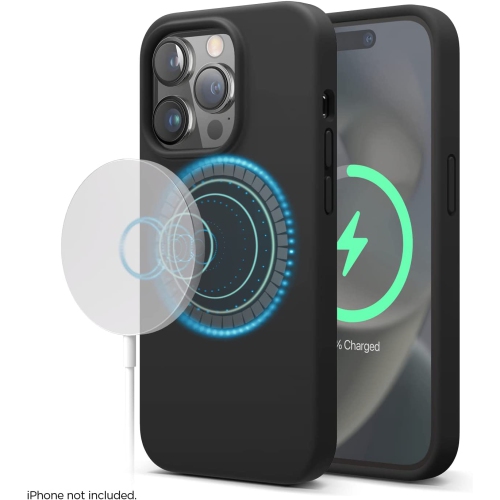 elago Magnetic Silicone Case Compatible with MagSafe iPhone 14 Pro Max 6.7 inch - Built-in Magnets, Compatible with All MagSafe Accessories