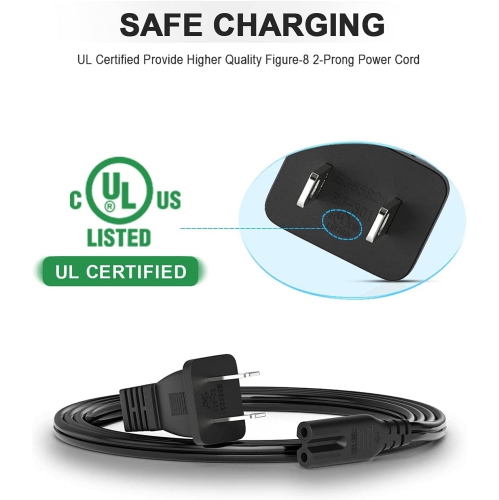 Printer Power Cord for HP Officejet Pro 4500 6600 4650 4630 5255 6962 8600 8710 7740/Envy 5055 5530/Deskjet 2652 3755/Photosmart 7520