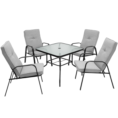 Gymax Set of 4 Patio Dining Chairs High-Back Cushions Space Saving