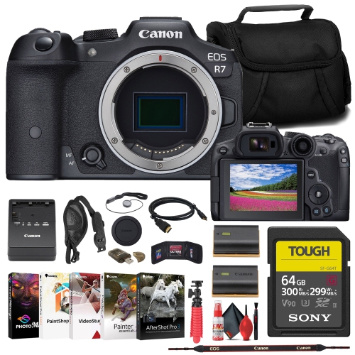 CANON  Eos R7 Mirrorless Camera + 64GB Tough Sd Card + Bag Starter Bundle