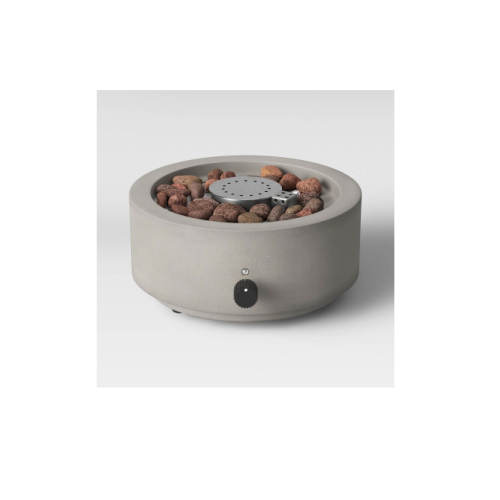 Project 62 10" Round Pipestone Patio Tabletop Fireplace - Gray - 76387571