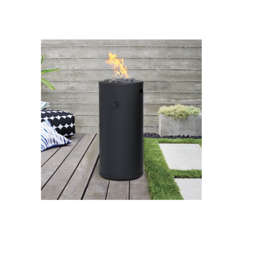 Project 62 22" Round Metal Outdoor Fire Column - Black - 79774746