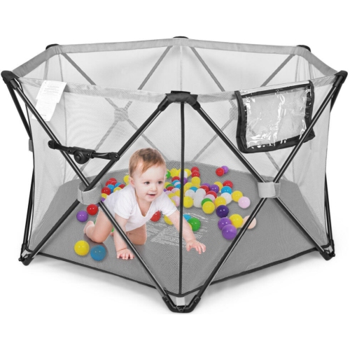 Foldable Infant Kids Baby Playpen, Portable Toddlers Playard with