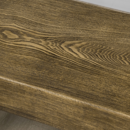 Banc d'extérieur de HOMCOM, banc de jardin avec pattes en métal, béton à effet de bois rustique, pour l'intérieur ou l'extérieur pour le patio, le