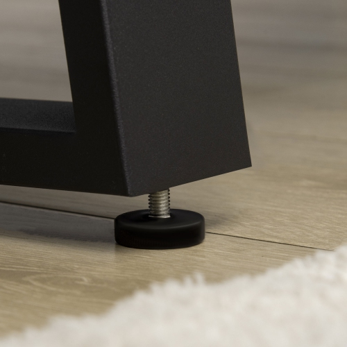 Banc d'extérieur de HOMCOM, banc de jardin avec pattes en métal, béton à effet de bois rustique, pour l'intérieur ou l'extérieur pour le patio, le