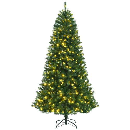 TOPBUY  6Ft Pre-Lit Christmas Tree, Artificial Hinged Xmas Tree W/ 350 Remote-Controlled Color-Changing Led Lights & 845 Pvc Tips