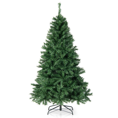 Topbuy 6FT sapin de Noël à charnières illuminé avec 260 lumières à DEL multicolores Noël décoration des Fêtes saisonnière arbre de décoration des