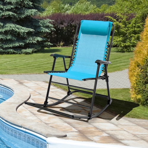 Gymax 2PCS Patio Folding Rocking Chair Outdoor Portable Lounge Rocker