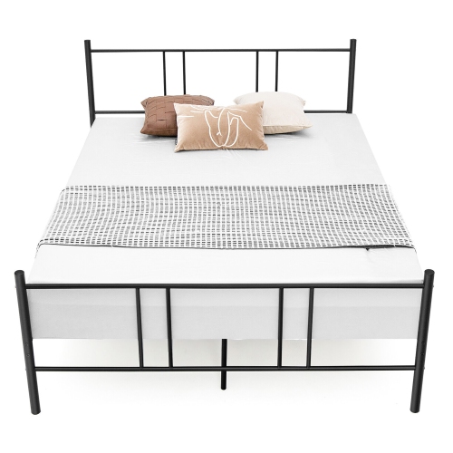 Gymax Queen Size Platform Bed Frame Headboard Heavy-Duty Mattress Foundation Bedroom