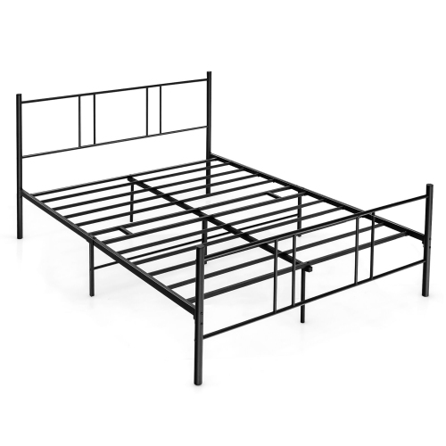 Gymax Queen Size Platform Bed Frame Headboard Heavy-Duty Mattress Foundation Bedroom