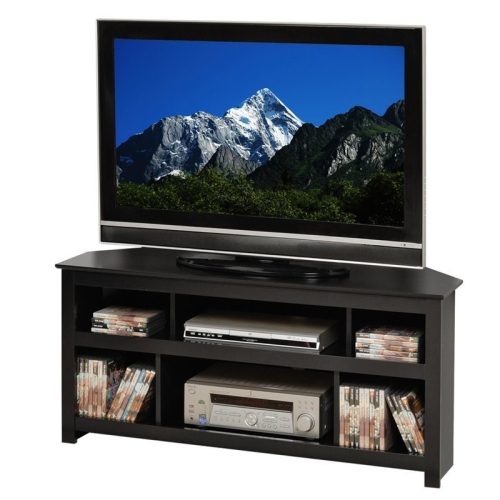 WRIGHT HOME  Traditional Wood 48" Corner Tv Stand In Black Finish