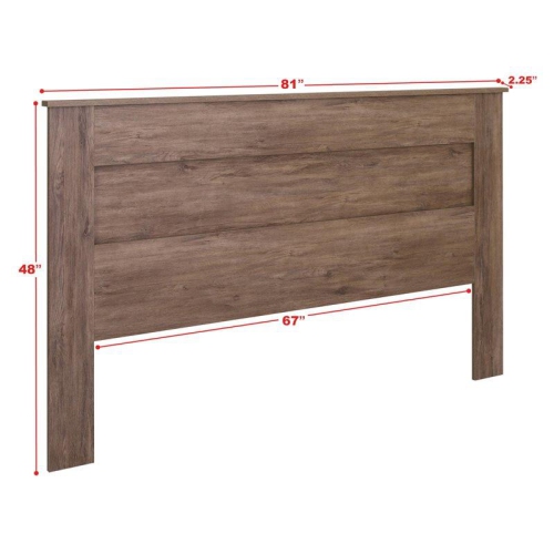 Wright Home Traditional Wood King Flat Panel Headboard in Drifted Gray