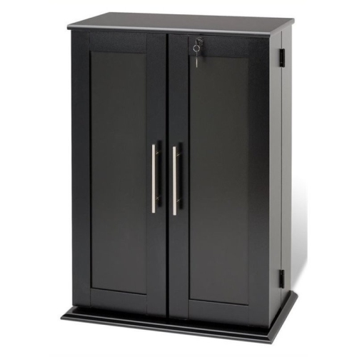 WRIGHT HOME  Engineered Wood Media Storage Cabinet In Black Finish