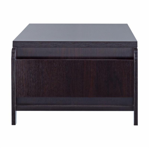 Bowery Hill Wood Coffee Table with Magazine Rack in Cappuccino