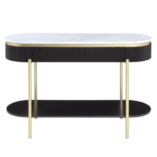 Bowery Hill Contemporary Wood 1-Drawer Console Table in Walnut