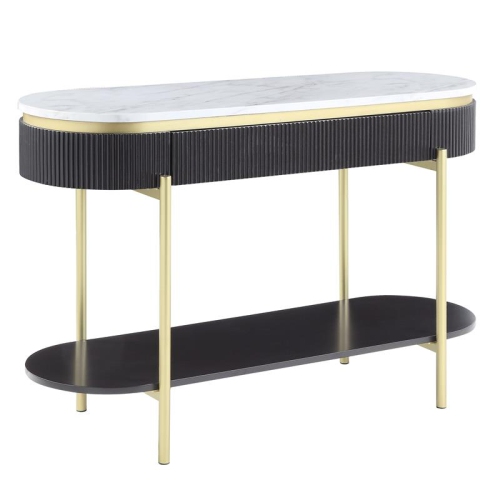 Bowery Hill Contemporary Wood 1-Drawer Console Table in Walnut