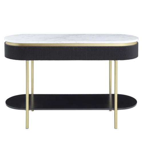 Bowery Hill Contemporary Wood 1-Drawer Console Table in Walnut