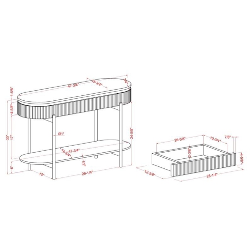 Bowery Hill Contemporary Wood 1-Drawer Console Table in Walnut