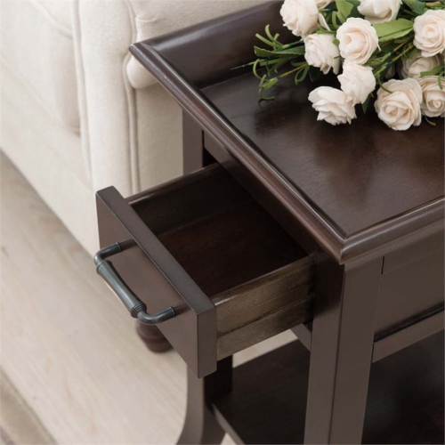 Leick Favorite Finds Tray Edge End Table in Chocolate Cherry