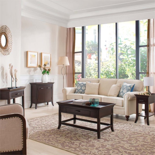 Leick Favorite Finds Tray Edge End Table in Chocolate Cherry