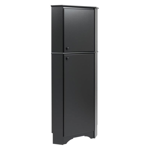 WRIGHT HOME  Modern Engineered Wood Tall 2 Door Corner Storage Cabinet In Black