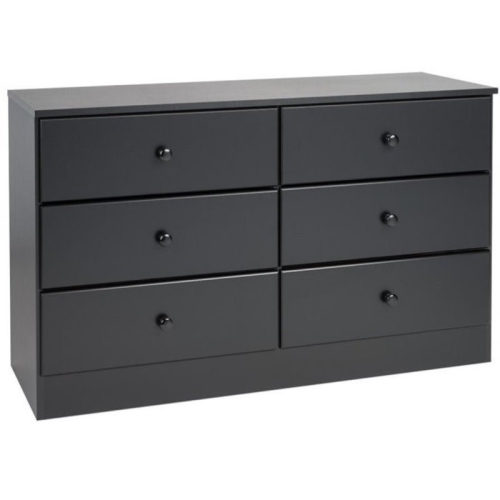 WRIGHT HOME  Solid Wooden 6 - Drawers Dresser In Finish In Black