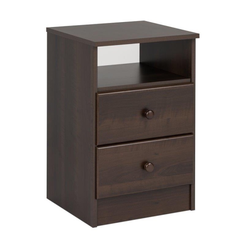 WRIGHT HOME  Modern Engineered Wood 2 Drawers Nightstand In Espresso