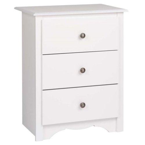 Bindera 3 drawer 2024 nightstand white