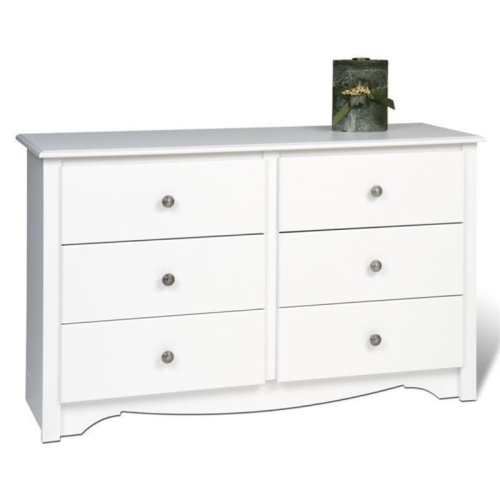 WRIGHT HOME  Pewter 6 Drawers Versatile Dresser In White Finish