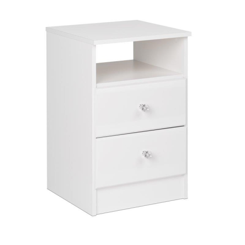 WRIGHT HOME  Modern Engineered Wood 2 Drawers Nightstand In In White