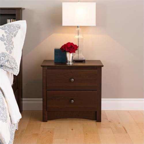 Wright Home Plastic 2 - Drawers Nightstand in Espresso Finish