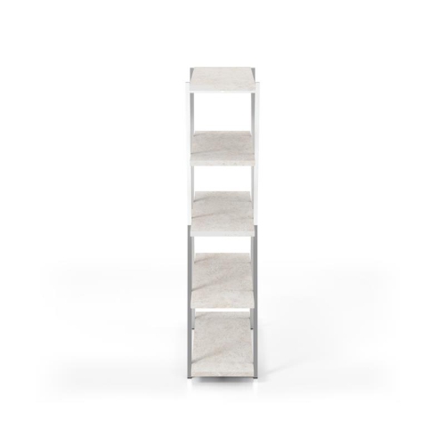 Bowery Hill Contemporary Metal 4-Shelf Bookcase in Chrome Finish