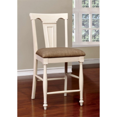 Bowery Hill Wood Counter Height Chair in White Finish