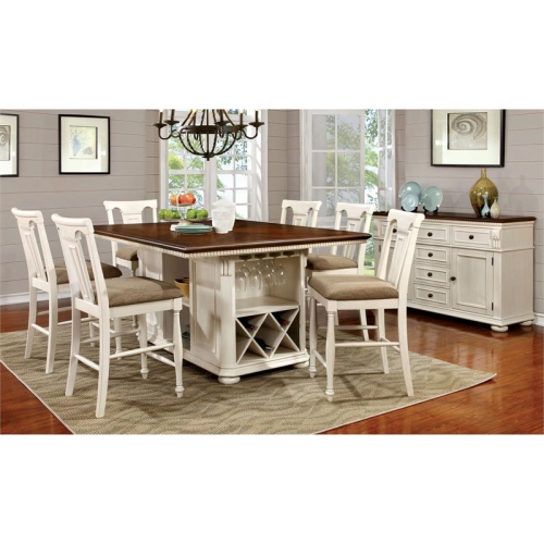 Bowery Hill Wood Counter Height Chair in White Finish