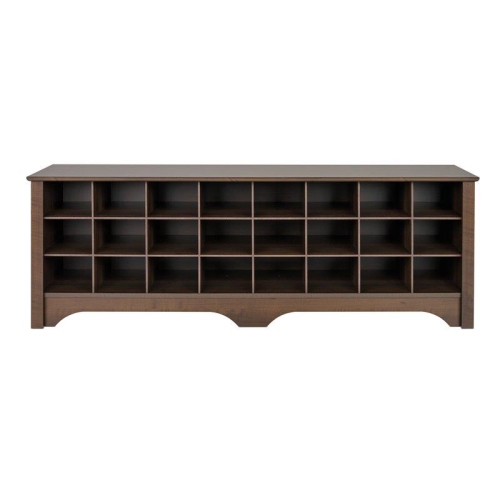Wright Home Wooden 60" Shoe Cubby Bench in Rich Espresso Finish