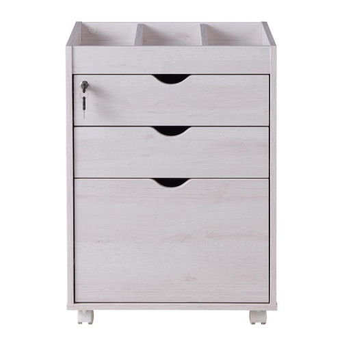 BOWERY HILL  Transitional Wood 3-Drawer File Cabinet In W Finish