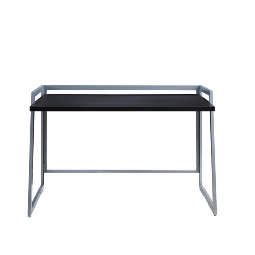 70004-BLKNK Mixed Metal and Wood Desk in Black- Black/Nickel