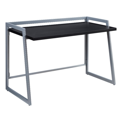 70004-BLKNK Mixed Metal and Wood Desk in Black- Black/Nickel