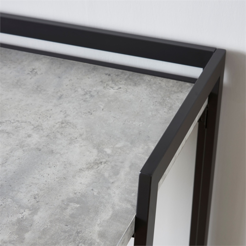 70004-CCGM Mixed Metal and Wood Desk in Gray Concrete/Gunmetal