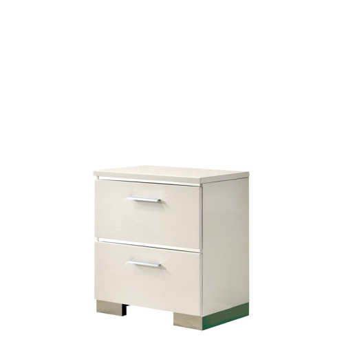 BOWERY HILL  Contemporary Styled Wood Nightstand In White Finish