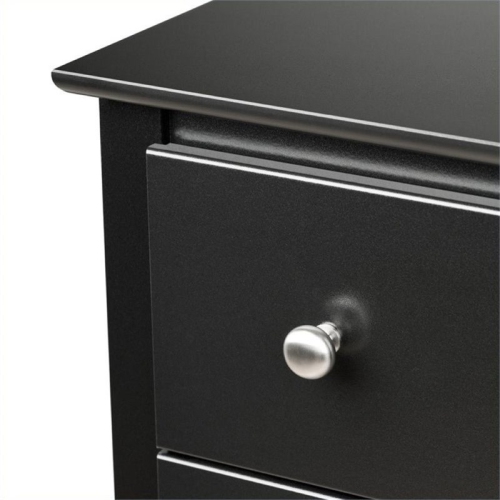 Wright Home Modern Plastic 2 Drawers Nightstand in Black Finish