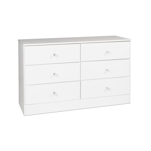 WRIGHT HOME  Engineered Wood 6 Drawers Double Dresser In White