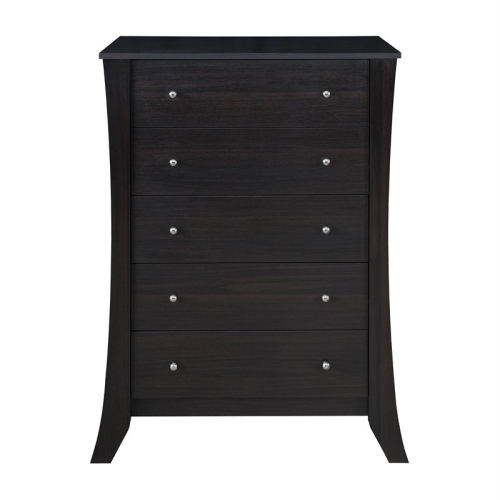 Bowery Hill Contemporary Wood 5-Drawer Chest in Espresso Finish