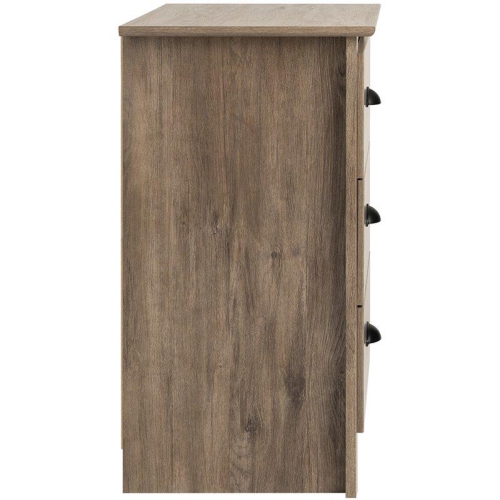 Wright Home Engineered Wood 3 Drawers Nightstand in Drifted Gray