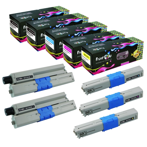 OKI C332 Compatible Set + Black | Yellow 46508701 / Magenta 46508702 / Cyan 46508703 / 2 Black 46508704 | for OKIDATA C332 MC363 C332dn MC363dn C332d