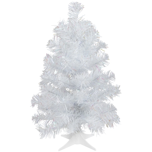 18" White Iridescent Spruce Artificial Christmas Tree - Unlit